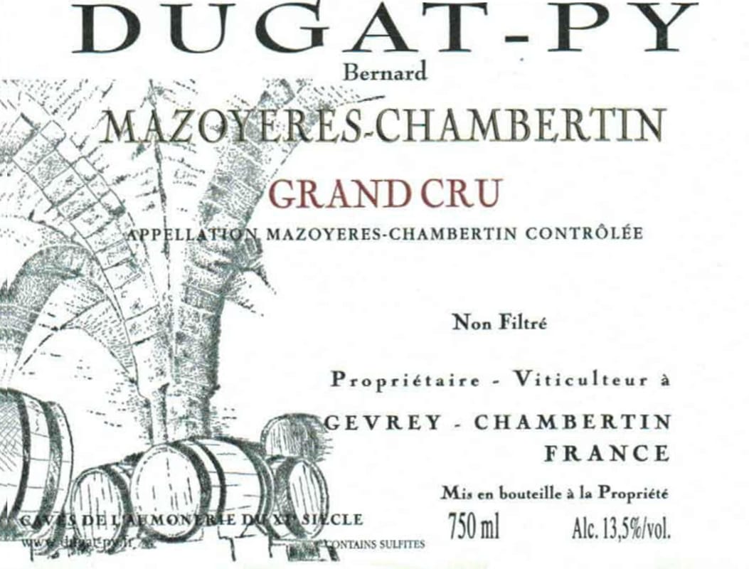 Dugat-Py Mazoyeres Chambertin 2009 Front Label