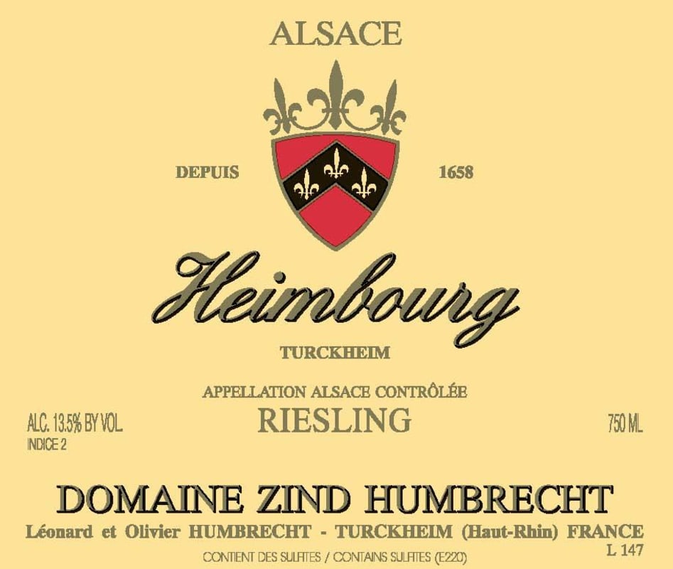 Zind-Humbrecht Heimbourg Riesling 2009 Front Label
