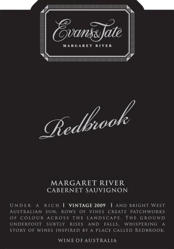 Evans & Tate Redbrook Cabernet Sauvignon 2009 Front Label