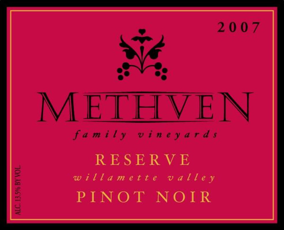 Methven Family Vineyards Reserve Pinot Noir 2007 Front Label