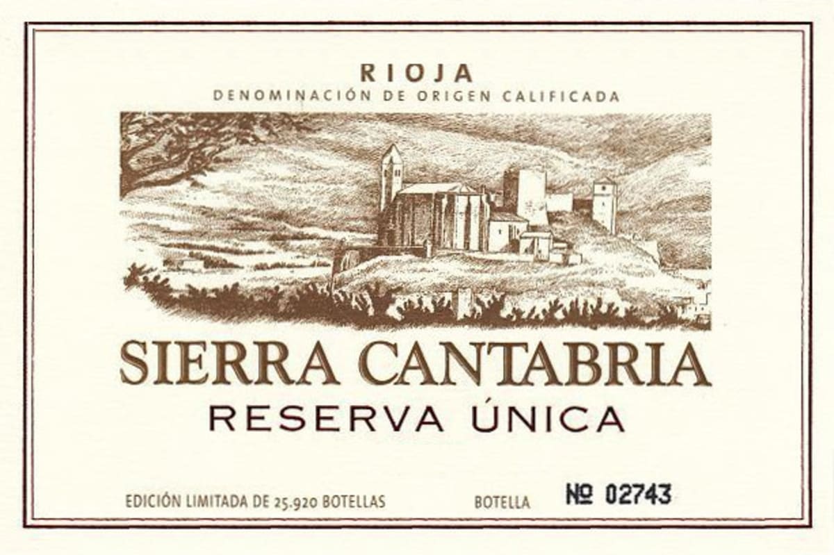 Sierra Cantabria Reserva Unica 2009 Front Label