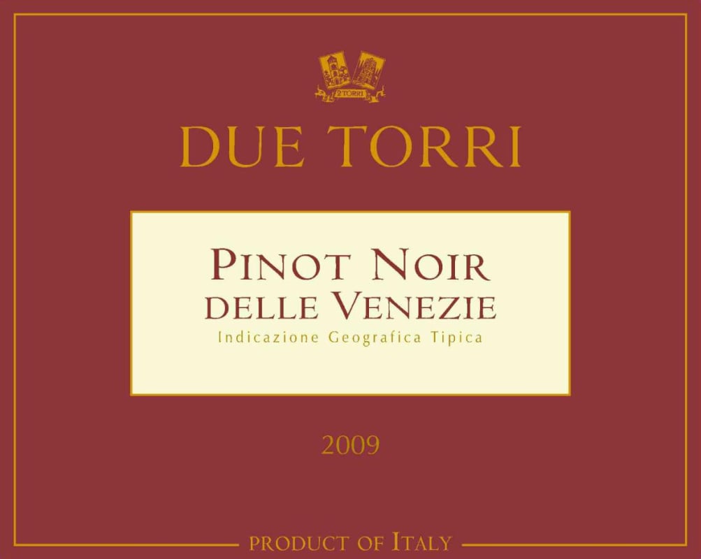 DueTorri Pinot Noir 2009 Front Label