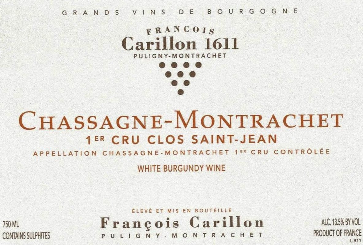 Francois Carillon Chassagne-Montrachet Clos Saint-Jean Premier Cru 2009 Front Label