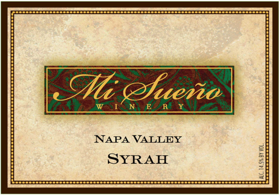 Mi Sueno Winery Syrah 2012 Front Label