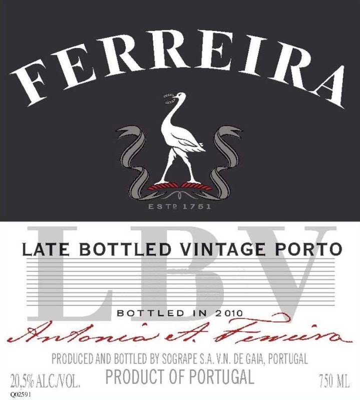 Ferreira Porto Late Bottled Vintage Port 2009 Front Label