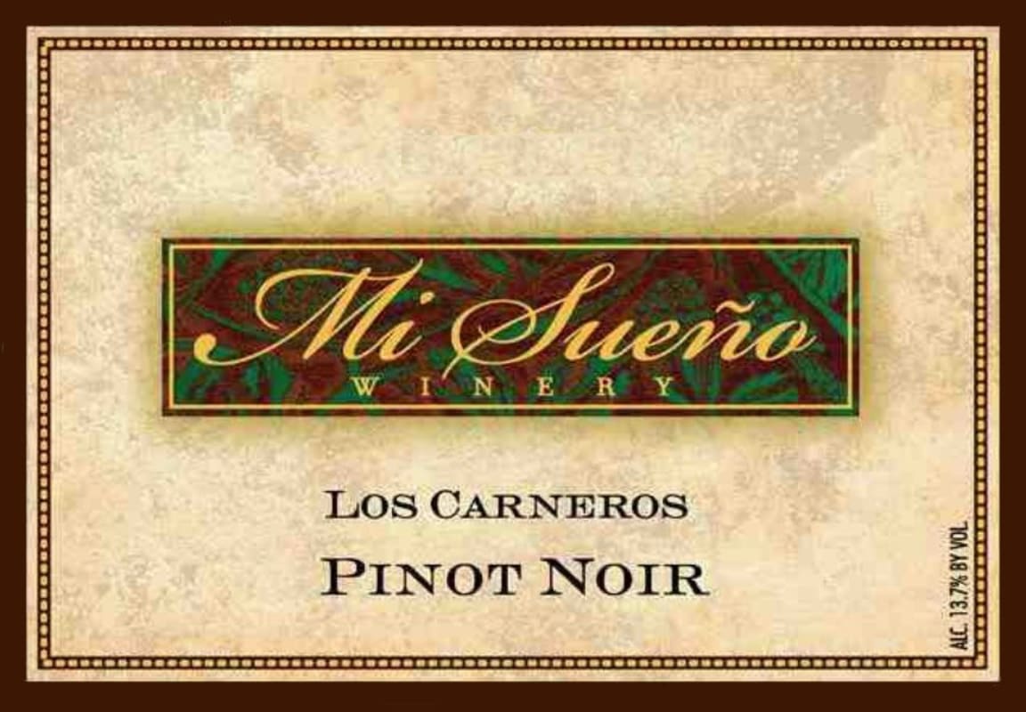Mi Sueno Winery Los Carneros Pinot Noir 2008 Front Label