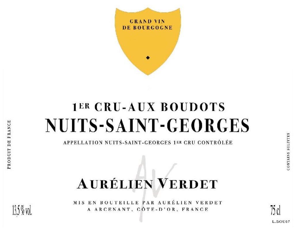 Aurelien Verdet Nuits-Saint-Georges Aux Boudots Premier Cru 2009 Front Label