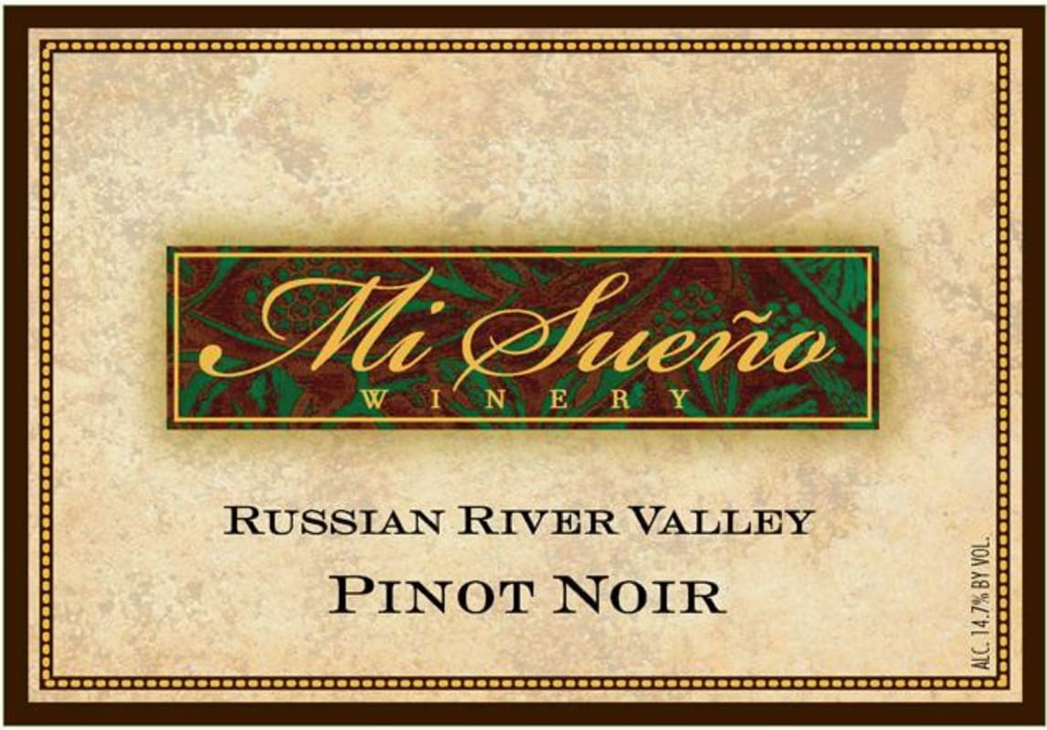 Mi Sueno Winery Russian River Pinot Noir 2008 Front Label