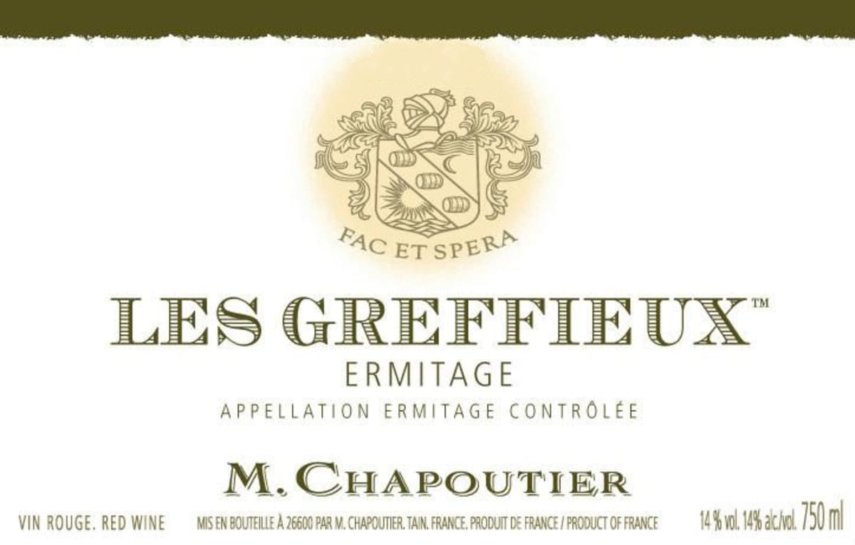 M. Chapoutier Ermitage Les Greffieux Rouge 2010 Front Label