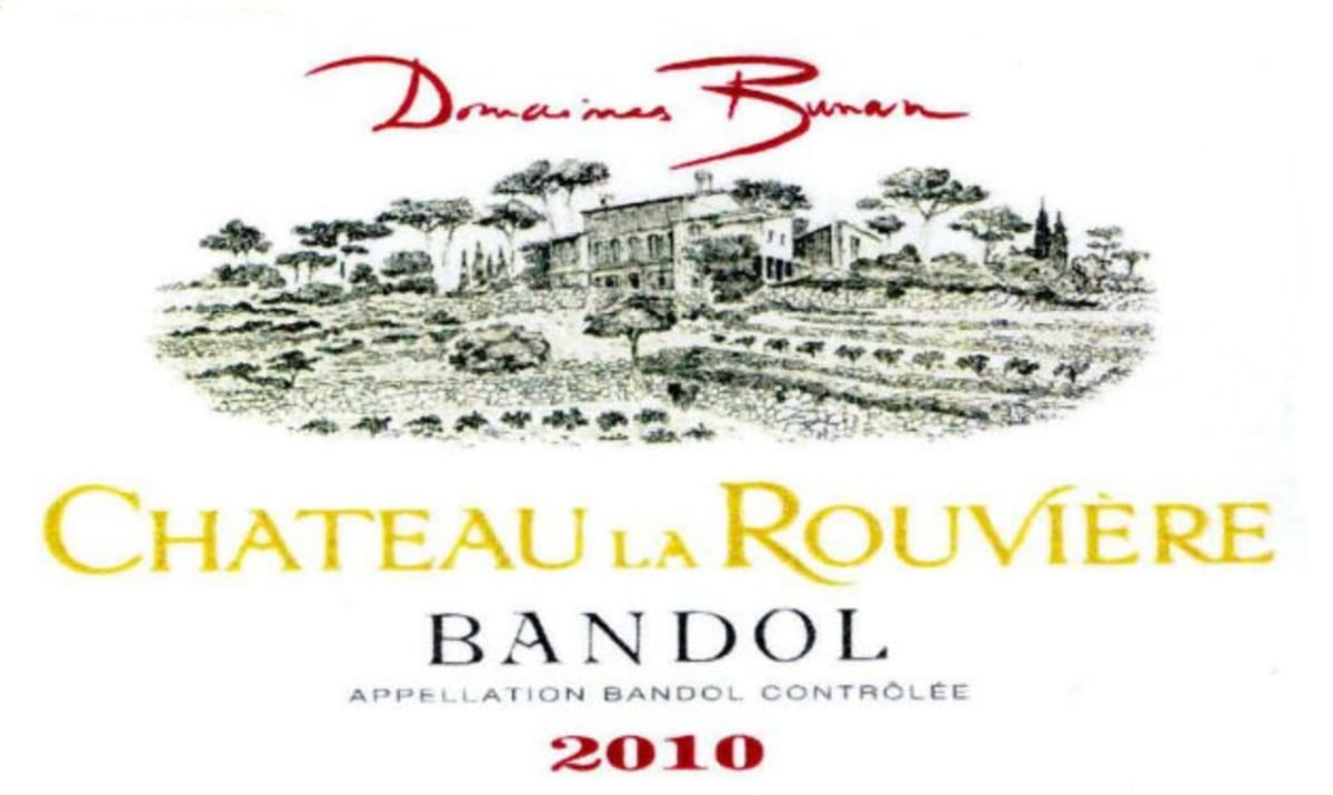 Domaines Bunan Bandol Chateau de la Rouviere 2010 Front Label