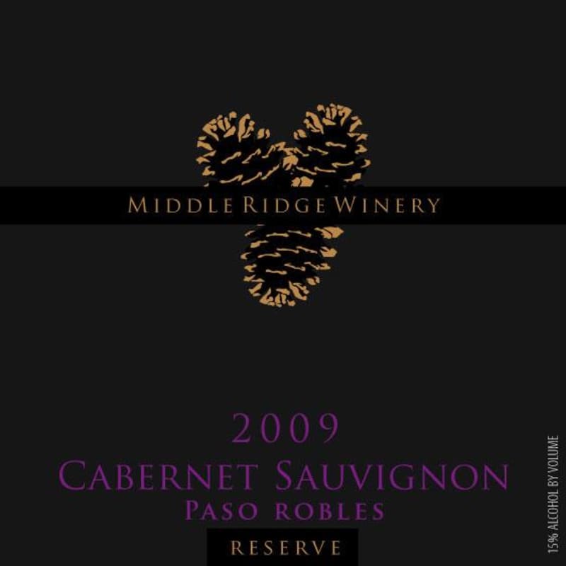 Middle Ridge Winery Reserve Cabernet Sauvignon 2009 Front Label