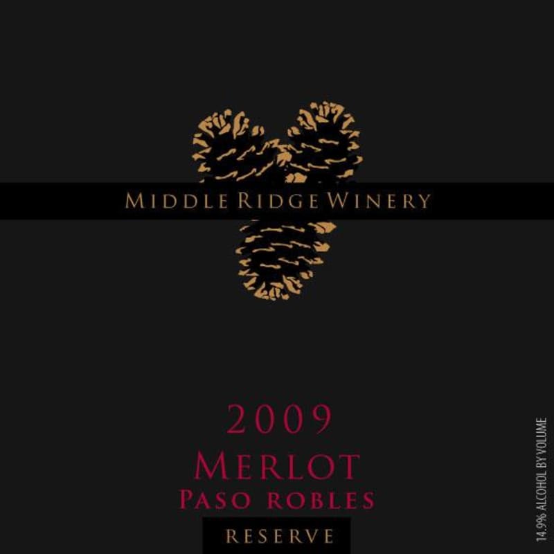 Middle Ridge Winery Reserve Merlot 2009 Front Label