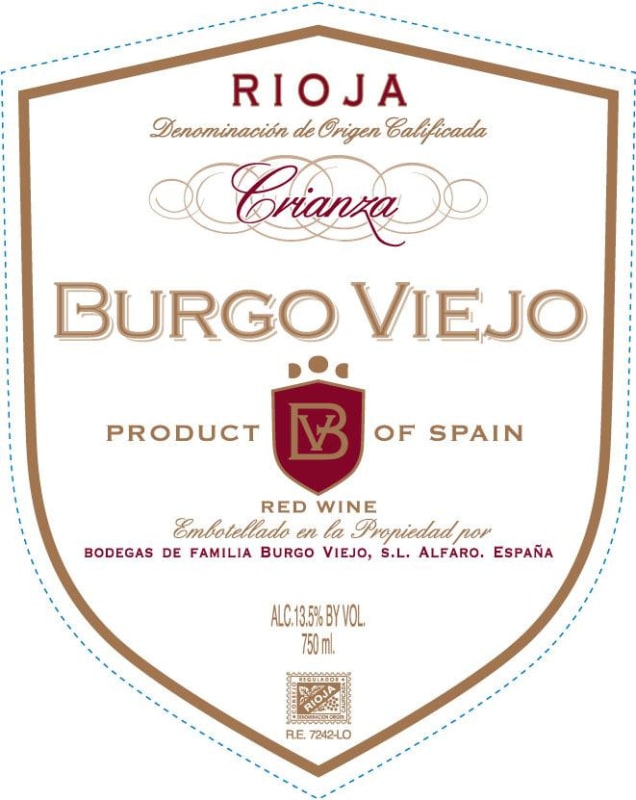 Burgo Viejo Rioja Crianza 2010 Front Label