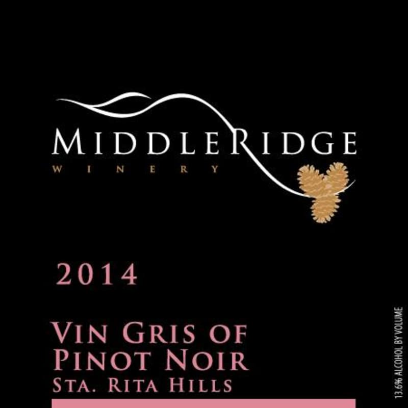 Middle Ridge Winery Vin Gris of Pinot Noir 2014 Front Label