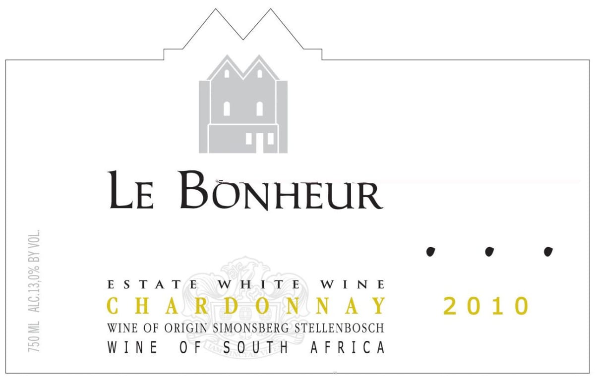 Le Bonheur Chardonnay 2010 Front Label