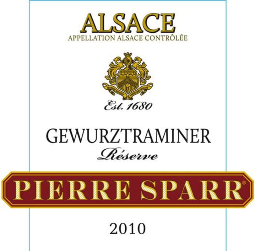 Pierre Sparr Reserve Gewurztraminer 2010 Front Label