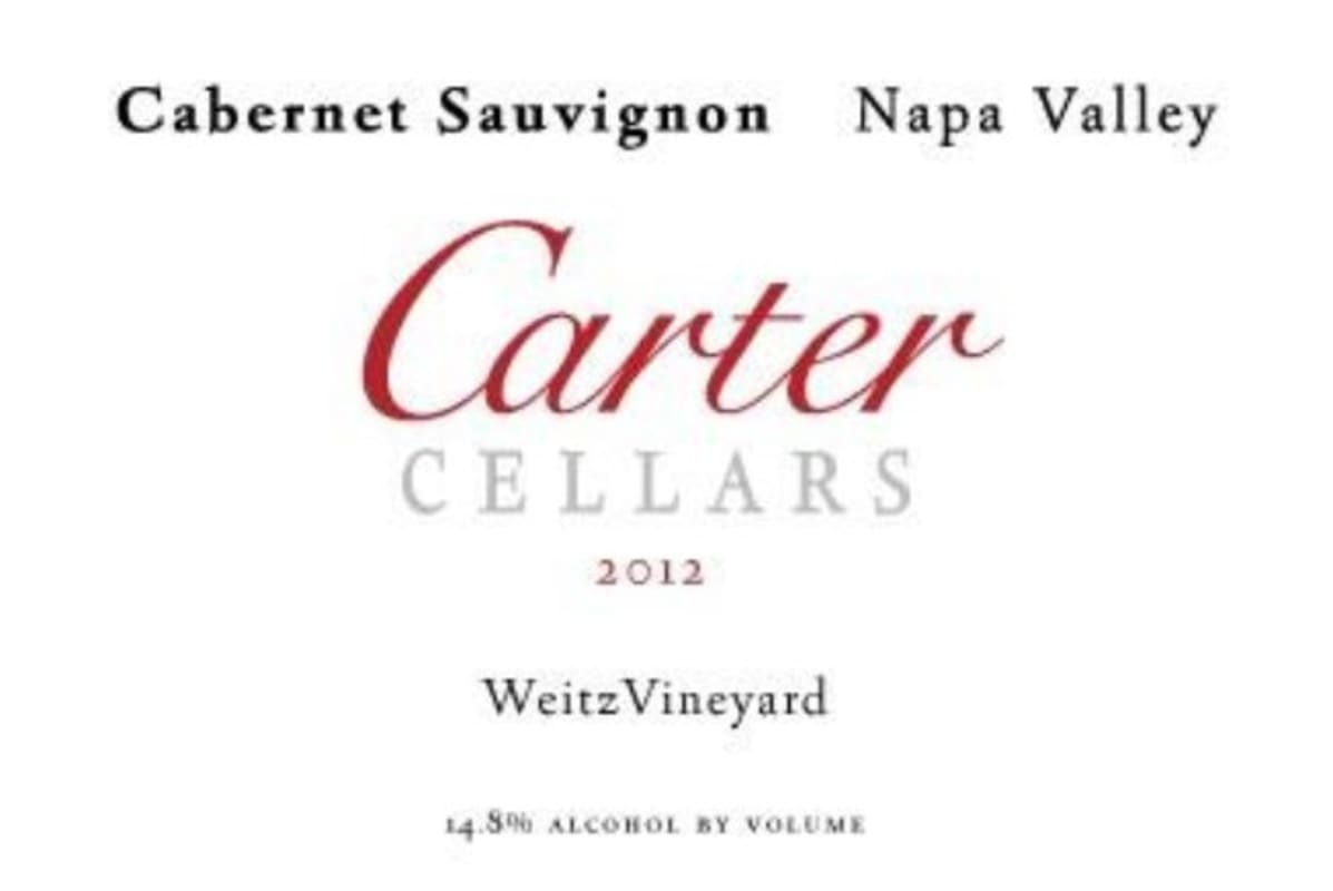 Carter Cellars Weitz Vineyard Cabernet Sauvignon 2012 Front Label