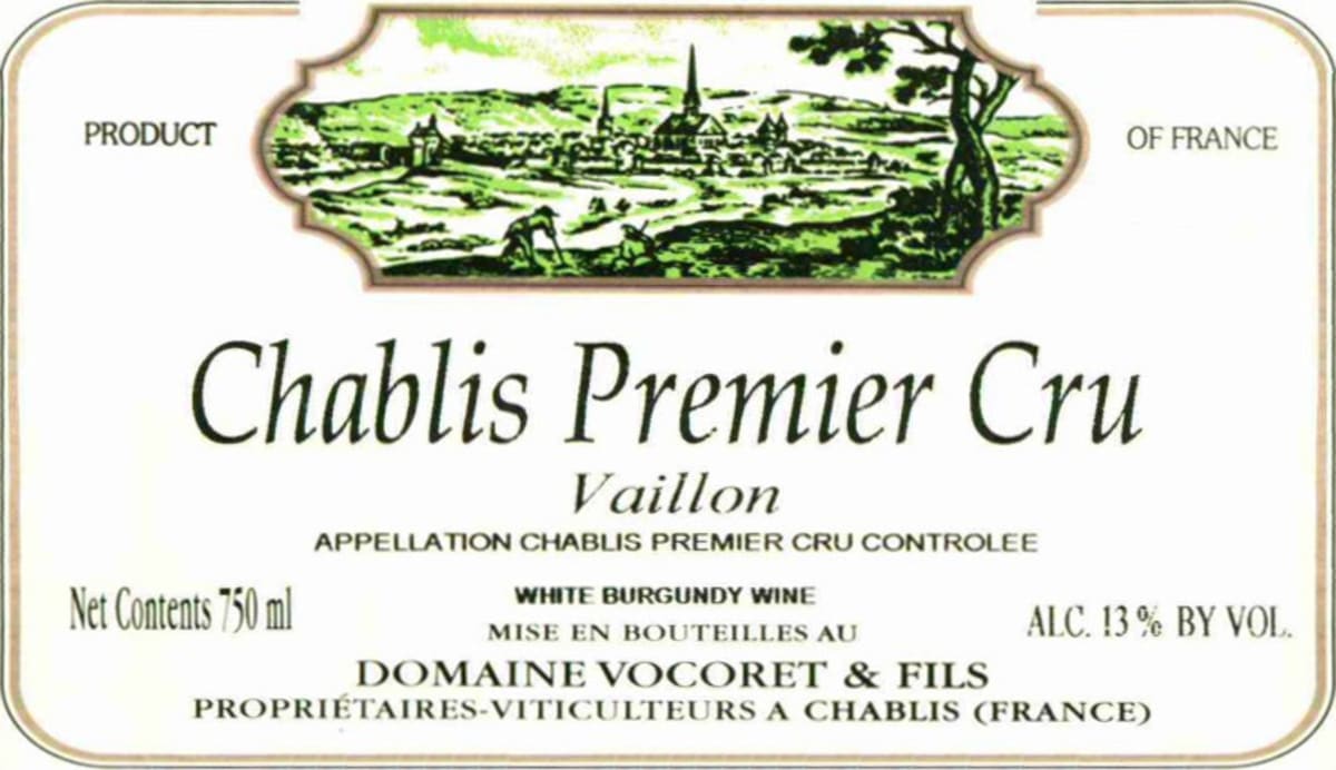Vocoret Chablis Vaillons Premier Cru 2010 Front Label
