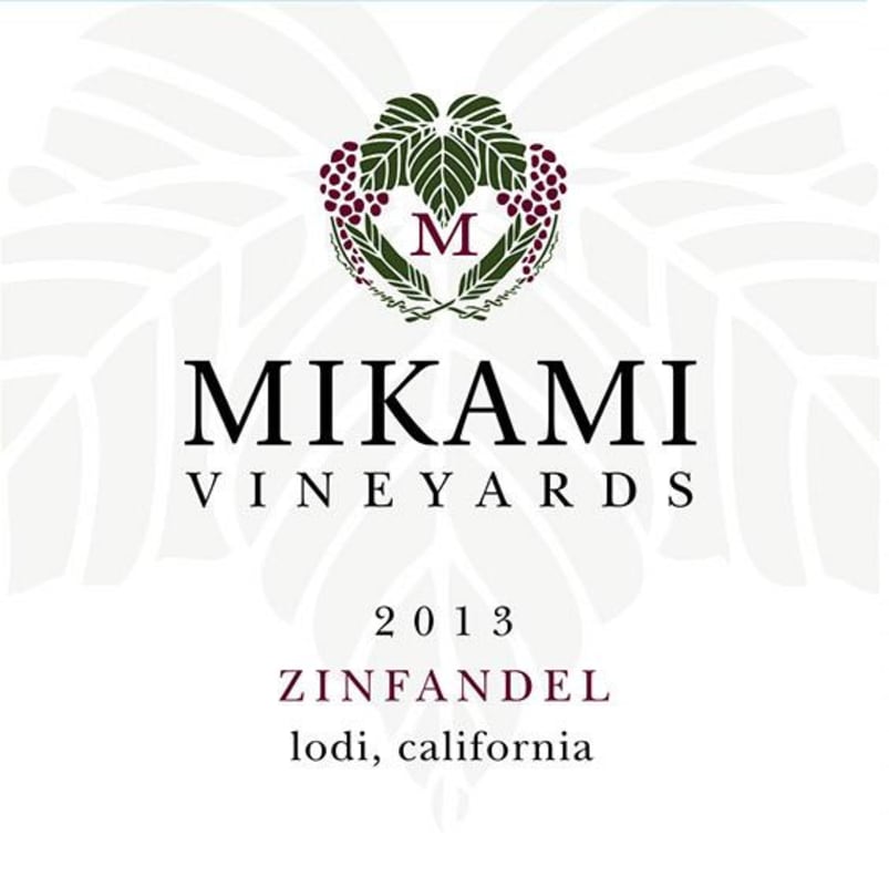 Mikami Vineyards Zinfandel 2013 Front Label
