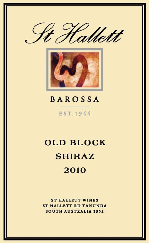 St Hallett Old Block Shiraz 2010 Front Label