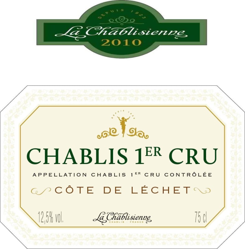 La Chablisienne Chablis Cote de Lechet Premier Cru 2010 Front Label