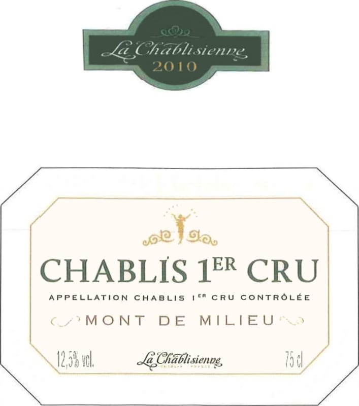 La Chablisienne Chablis Mont de Milieu Premier Cru 2010 Front Label