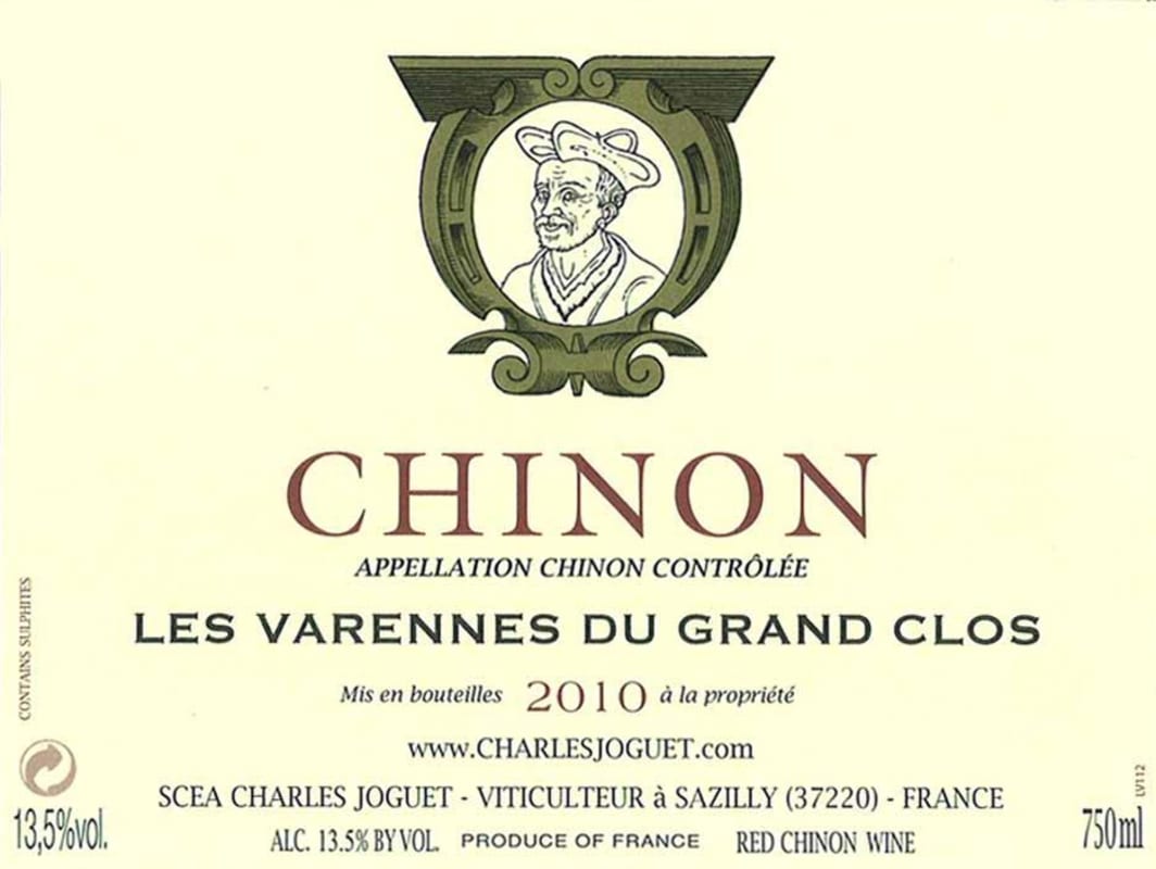 Charles Joguet Chinon Les Varennes du Grand Clos 2010 Front Label