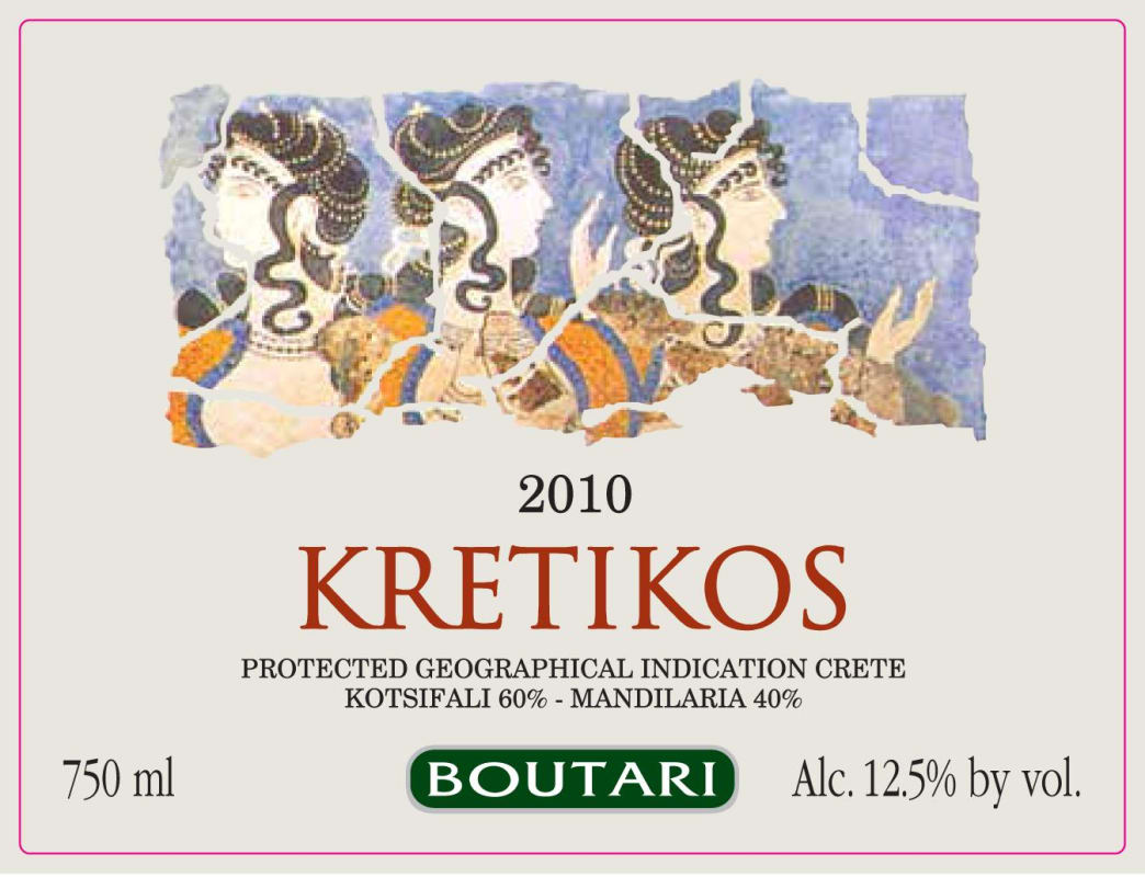 Boutari Kretikos Red 2010 Front Label
