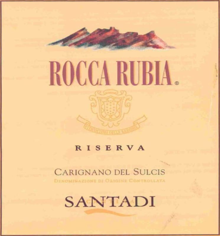 Santadi Carignano del Sulcis Riserva Rocca Rubia 2010 Front Label