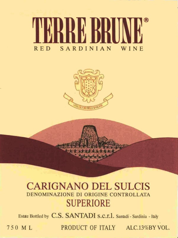 Santadi Carignano del Sulcis Terre Brune 2010 Front Label