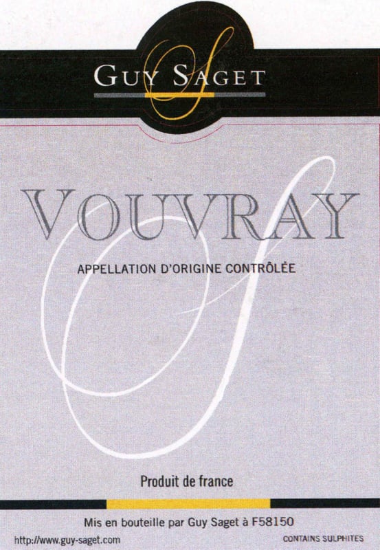 Saget la Perriere Vouvray 2010 Front Label