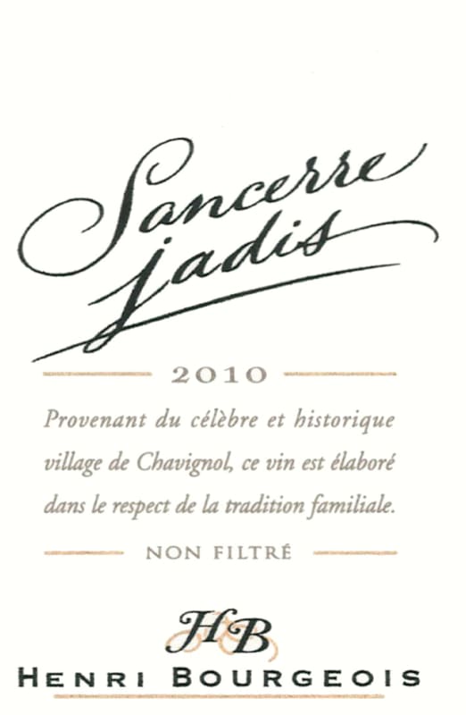 Henri Bourgeois Sancerre Jadis 2010 Front Label