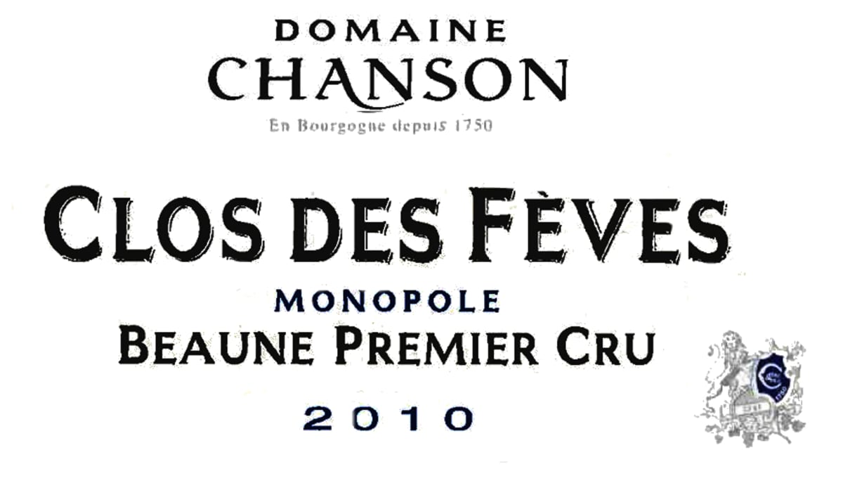 Chanson Pere & Fils Beaune Clos des Feves 2010 Front Label