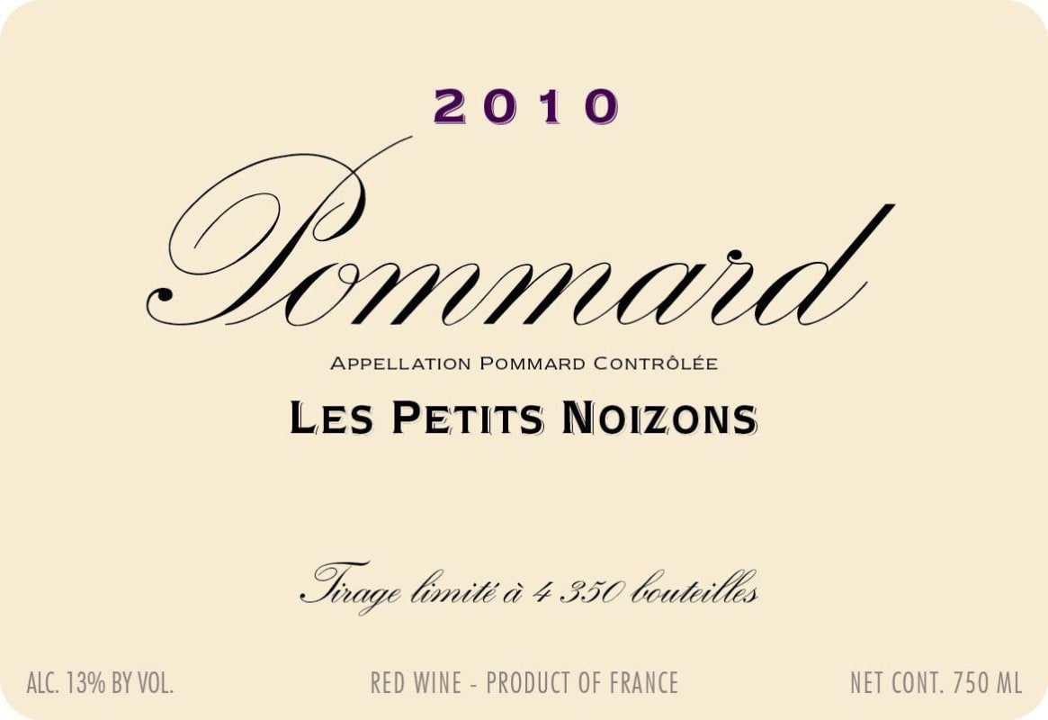 Domaine de la Vougeraie Pommard Les Petits Noizons 2010 Front Label
