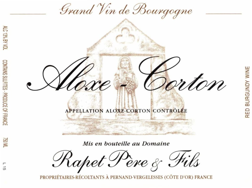 Rapet Pere & Fils Aloxe Corton 2010 Front Label