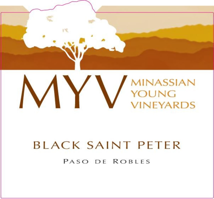 Minassian Young Vineyards Black Saint Peter 2012 Front Label