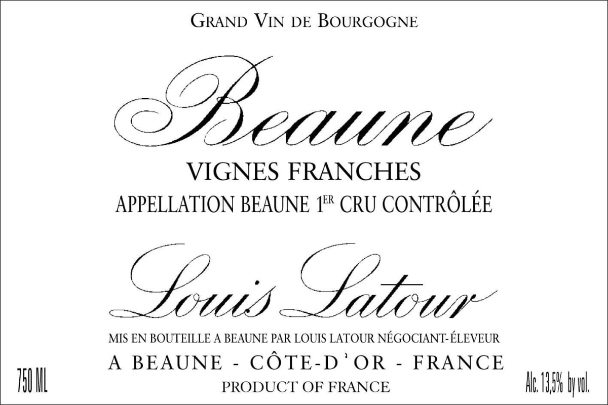 Louis Latour Beaune Vignes Franches Premier Cru 2010 Front Label