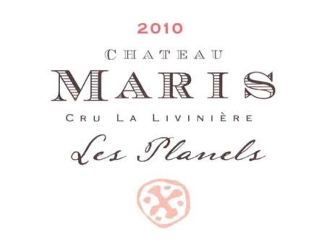 Chateau Maris Les Planels Syrah 2010 Front Label