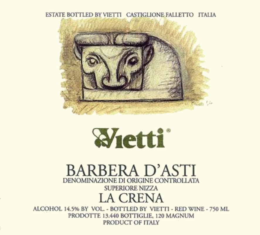 Vietti Barbera d'Asti La Crena 2010 Front Label