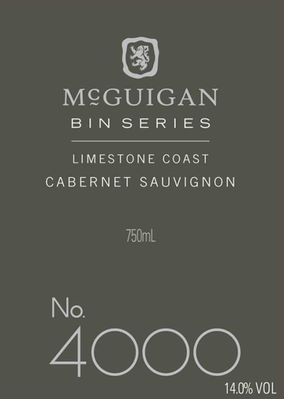 McGuigan Brothers Bin 4000 Cabernet Sauvignon 2010 Front Label