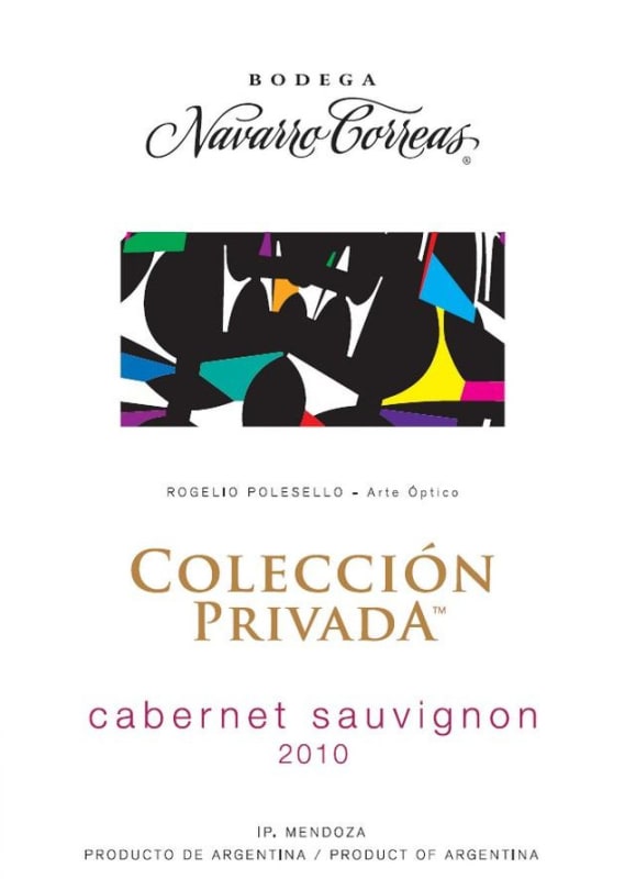 Navarro Correas Colección Privada Cabernet Sauvignon 2010 Front Label