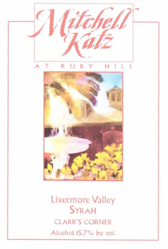 Mitchell Katz Winery Clark's Corner Vineyard Syrah 2009 Front Label