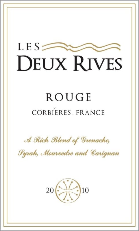Val d'Orbieu Corbieres Les Deux Rives Rouge 2010 Front Label