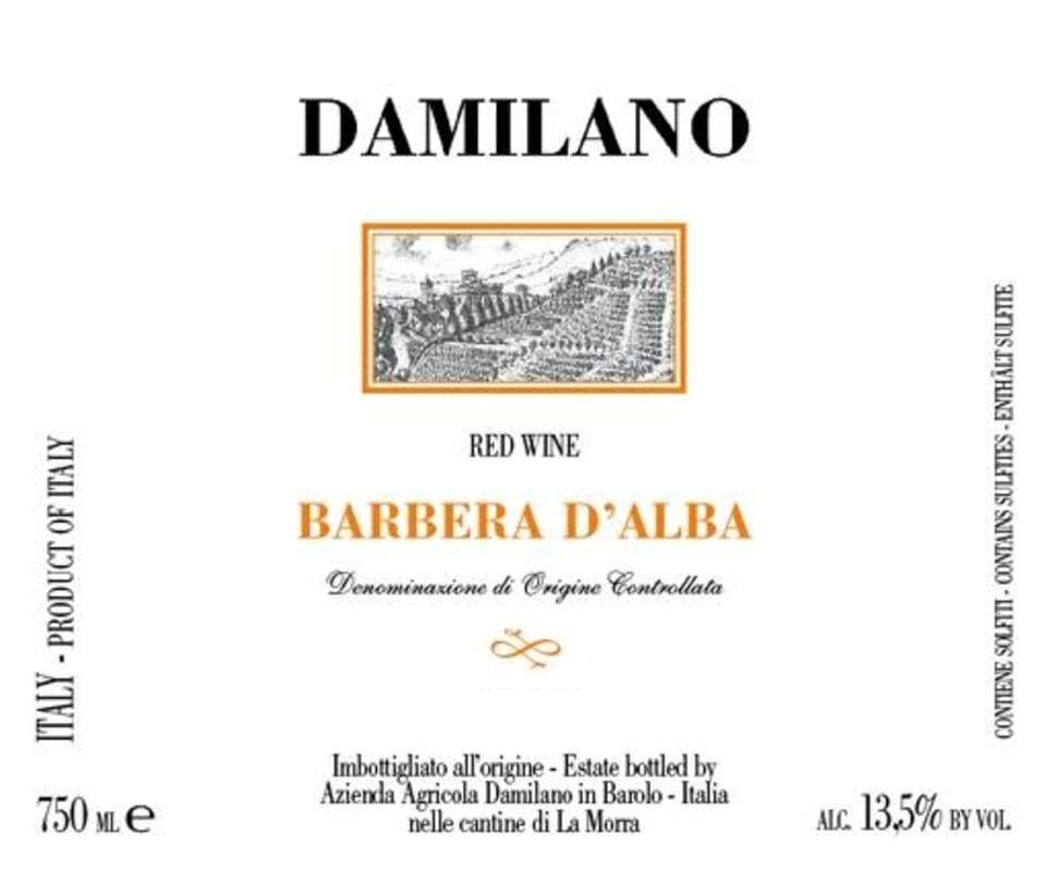Damilano Barbera d'Alba 2010 Front Label