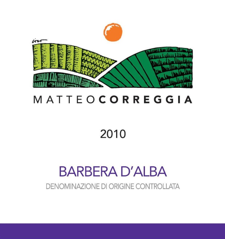 Matteo Correggia Barbera d'Alba 2010 Front Label