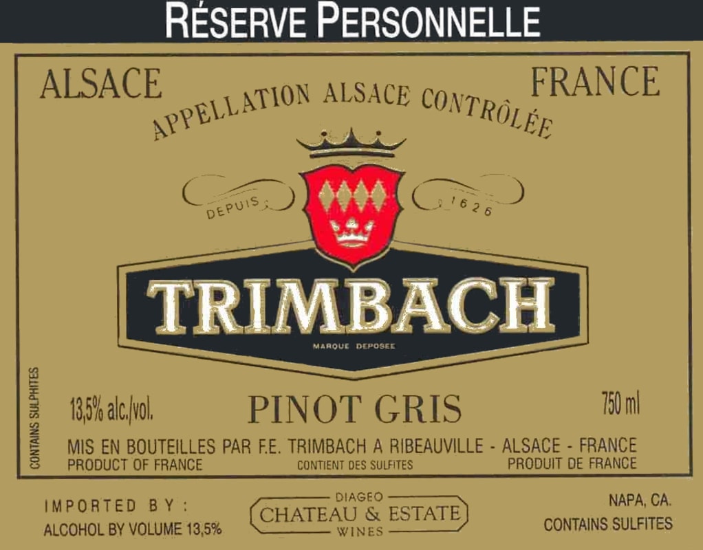 Maison Trimbach Reserve Personnelle Pinot Gris 2010 Front Label