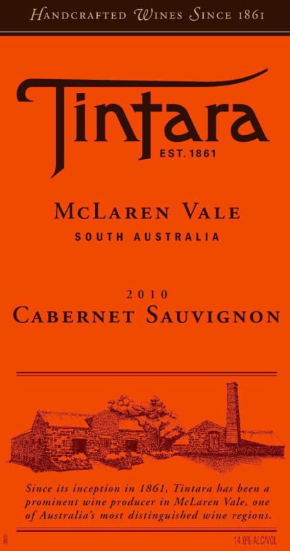 Hardys Tintara Cabernet Sauvignon 2010 Front Label