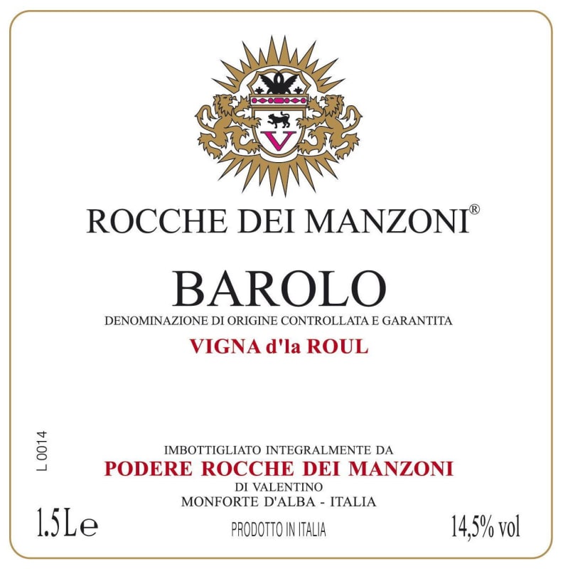 Rocche dei Manzoni Barolo Vigna d'la Roul 2010 Front Label