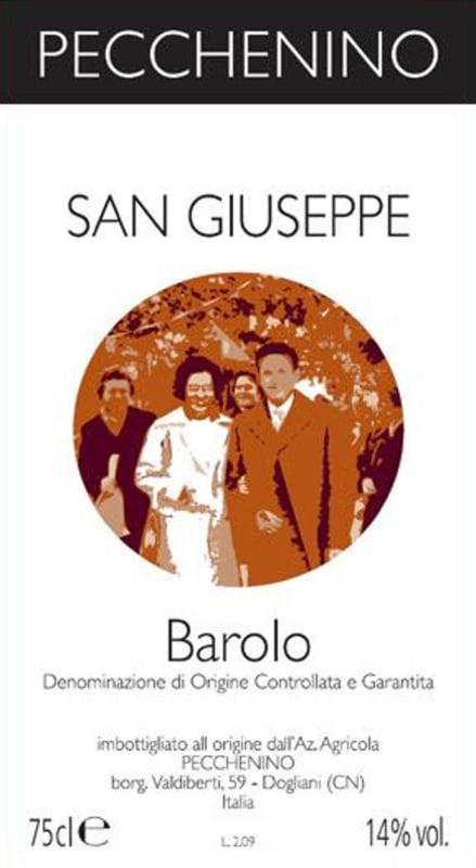 Pecchenino Barolo San Giuseppe 2010 Front Label