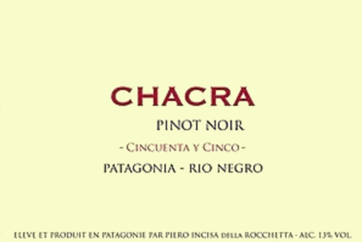 Bodega Chacra Cincuenta y Cinco Pinot Noir 2010 Front Label
